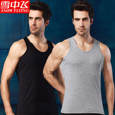 

Snow flying 2 pieces mens vest cotton vest mens summer thin section sweatshirt Slim stretch sweat-absorbent breathable casual sports sleeveless shirt shirt light gray white