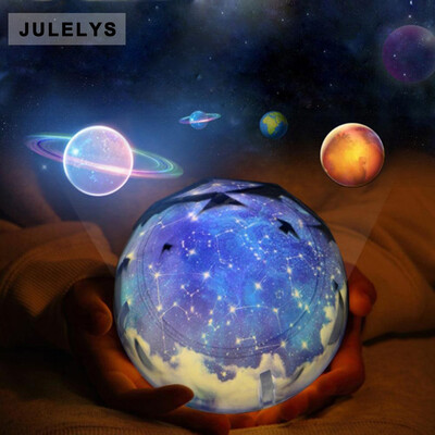 

Battery Powered LED Night Light Starry Sky Magic Star Moon Planet Rotating Projector Kids Bedroom Bedside Table lamp Creative Gift