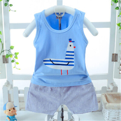 

Bamboo cotton baby cotton sleeveless vest shorts set boys&girls