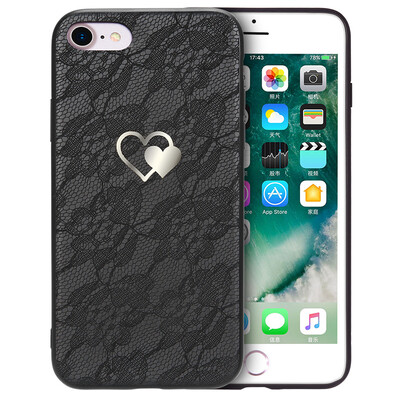 

Youjia Apple 8/7 Mobile Shell iPhone8 / 7 Обложка All-in-one Anti-Drop Creative Кружева Мягкая оболочка Smart Black