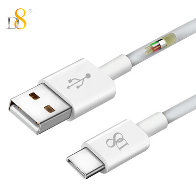 

D8 Тип-C Кабель данных USB Android Зарядный шнур Быстрое зарядное устройство Телефонный адаптер Зарядное устройство Шнур питания Поддержка просо 6/5 Huawei P10 / Mate9 Слава 8 1 м Белый