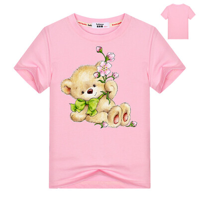 

Тенденции Стили Девушки Мультфильм Животные Футболка Kawaii 3D Pattern Медведь печати O-Шея Повседневная Короткие рукава Тройники