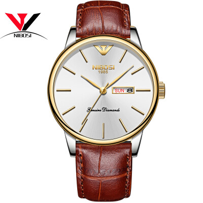 

Saat NIBOSI Business Ultra Thin Mens Watches 2018 Top Brand Luxury Quartz Stainless Steel Watches Men Fashion Calendar Date Week