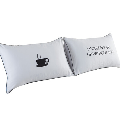 

iDouillet Gift Printed Pillowcase Big Spoon Little Spoon with Envelope Enclosure End His&Hers Bedding Valentines Day Gift