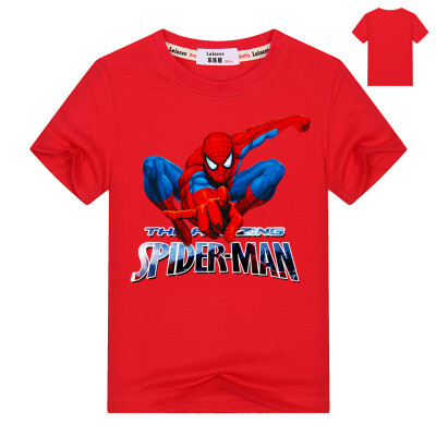 

Мальчики Супер герой Marvel Spiderman t shirt spider man Хлопок Тис Топ Дети Мода Короткие рукава Cool Партия рубашка Серые майки