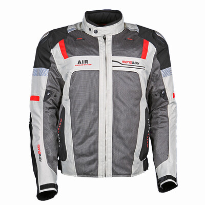 

MOTOBOY motorcycle Jersey mesh breathable shatter-resistant belt protector fashion men&women jacket pull suit racing suit J01 gray XL