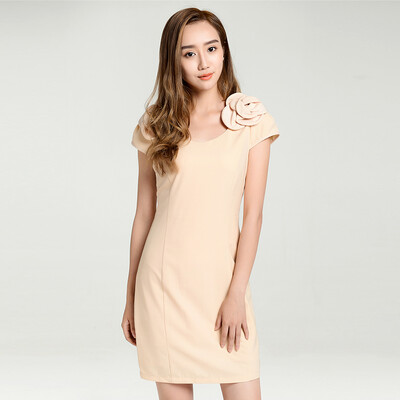 

Lovaru ™летом стиль 2015 Сладкие цветы чистый цвет досуг простой мини-платье Высокое качество и удобное платье