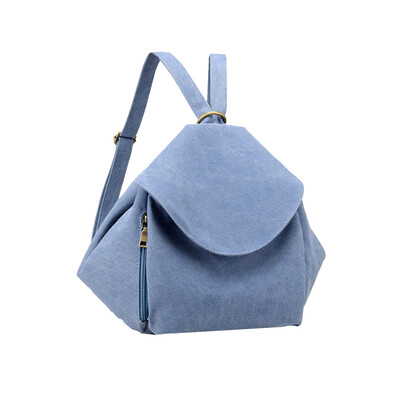 

Oran Wang Hao Korean version of the lady bag shoulder slung backpack shoulder bag three-use canvas casual fashion wild small bag blue