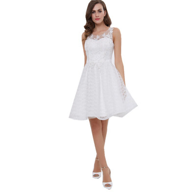 

CAZDZY Straps Appliques Knee-Length Lace Homecoming Dress