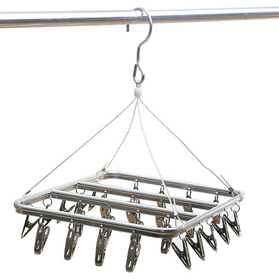 

You Mu multi-function multi-clip drying rack stainless steel underwear pantyhose baby drying rack 26 clip