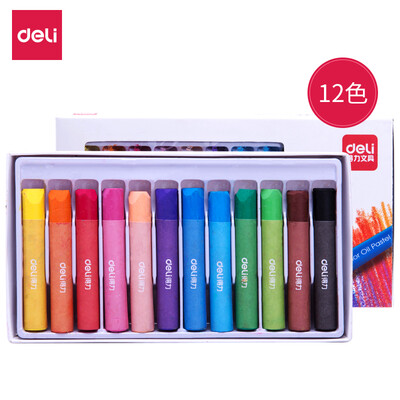

Deli deli 12 color student heavy color oil painting oily pastel colorful sticks crayon art painting painting rod 72086