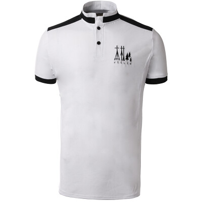 

Mens Casual Short Sleeve Stand Collar T Shirt