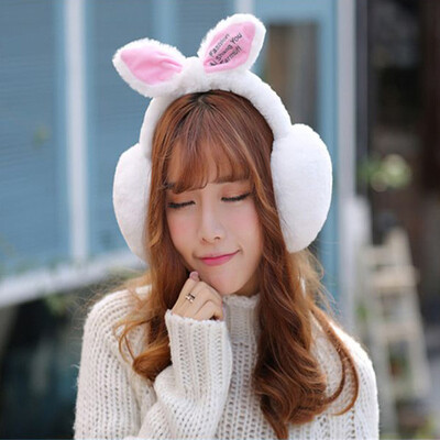 

AdjustableElegant Rabbit Fur Winter Earmuffs For Women Warm Earmuffs Ear Warmers Gifts For Girls Cover Ears Fashion Brand