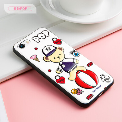 

Teddy Collection Apple 8/7 Mobile Shell iPhone8 / 7 Обложка Мультфильм Cute All-inclusive Drop Shell Solidity Творческий Тедди POP