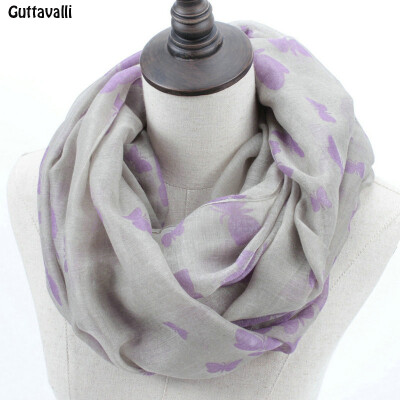 

Guttavalli Fashion Woman Solid Butterfly Print Loop Shawl Women Spring Stripes Ring Scarves Female Autumn Animal Infinity Scarf