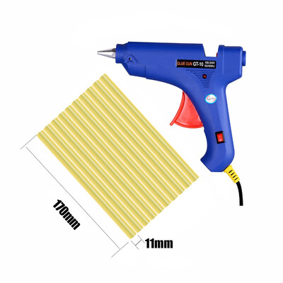 

100W Hot Melt Glue Gun 100-240V Electric Heat Temperature Tool 10 pieces 11mm Glue Sticks EU AU UK Conversion Plug