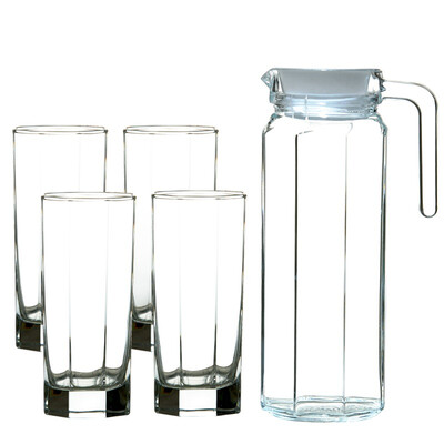 

【Jingdong Supermarket】 Green Apple Glass Cup Cold Water Bottle Cool Water Bottle 5pcs EH1003-2-ES5004 / L5