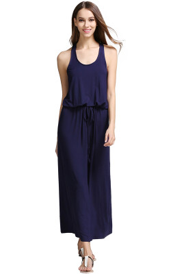 

Womens Sleeveless Blouson Maxi Dress