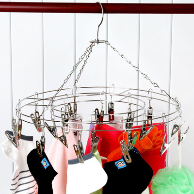 

Bingyou stainless steel 20 clip socks rack drying rack drying rack hanger multi-head clothespin plum shape