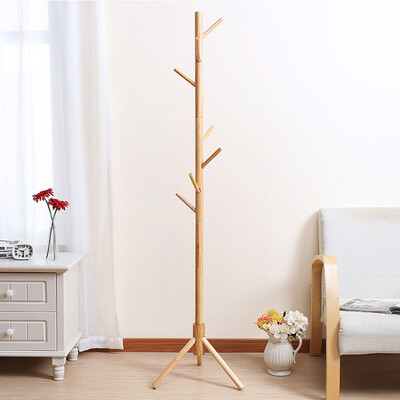 

Vilscijon Victorian solid wood coat rack bedroom office multi-hook clothes rack European-style floor racks creative hangers imported rubber wood wood color 2276