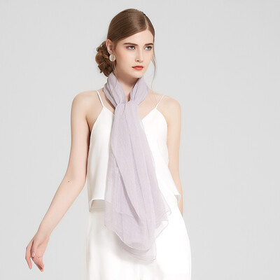 

WILLIAM&KATE silk scarf ladies silk scarf sunscreen beach towel shawl scarf simple fashion solid color wild scarf gray