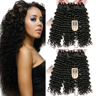 

YAVIDA Hair 7A Virgin Brazilian Deep Wave Brazilian Curly Virgin Hair Weaves 4 Bundles Brazilian Virgin Hair Cheap Deep Curly Braz