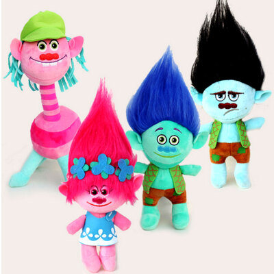 

4Pcs/Set 23cm Trolls cartoon movie & tv Figure plush Dolls Trolls doll toys fashion doll children gift in-stock items