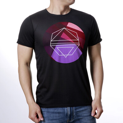 

Mens O-neck Tops Geometry Print Pullover T-Shirts