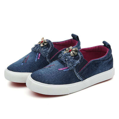 

2018 Spring new childrens canvas casual shoes girls bow lovely fashion sneakers outdoor wild shoes for kids