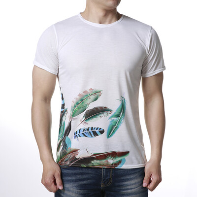 

Mens Short Sleeves Print O-neck T-Shirts