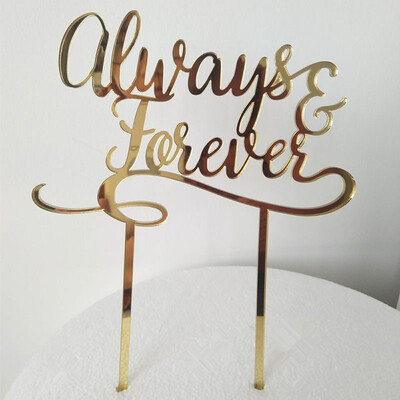 

MEYA Always&Forever Cake Topper Bridal Shower Cake Topper Gold Cake Topper Rustic Wedding Cake Topper