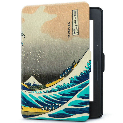 

Natu Sen (Natusun) КВ-04 адаптер Kindle 1499 версия защитная крышка / оболочка Kindle Вояж вояж посвященный спать окрашенную кожу Большая волна Канагава