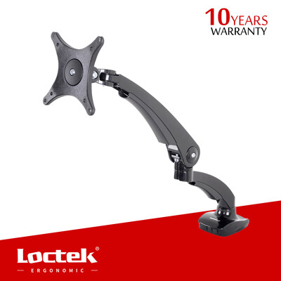 

Loctek Monitor Mount Full Motion Friction Desk Top Mount Arm for 10-27 Computer Monitor BlackWhite