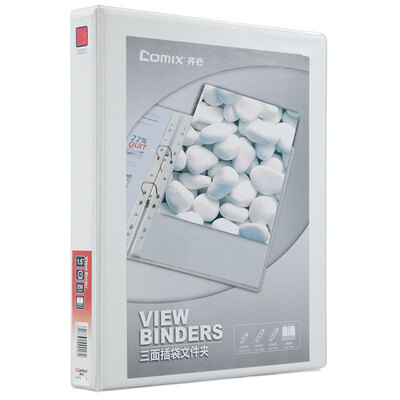 

Coix easy to display American three-sided pocket folder A4 15 inch 4 hole D-type clip white A0214