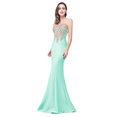 

Sleeveless Lilac Mermaid Prom Dresses Appliques Wedding Evening Gown