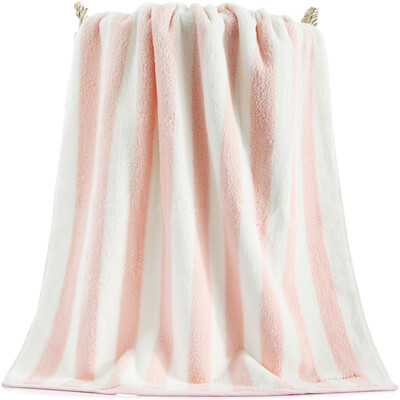 

Sanli cotton forest thickening large bath towel 70×140cm modern striped high terry soft&comfortable absorbent wrap towel 600g coral powder