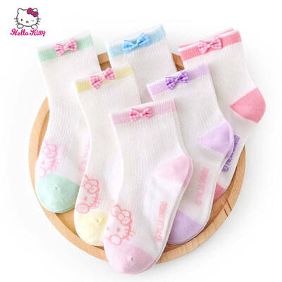 

Hello Kitty HELLO KITTY Girls Socks Summer Net Eyes Socks Princess Young Children Short Cotton Socks Girls Baby Socks KT3101 Mixed Color 6 Pairs 14-16cm