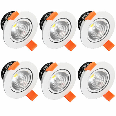 

6pcs / lot 5W теплый белый светодиодный COB чип downlight dimmer Встраиваемый светодиодный потолочный светильник