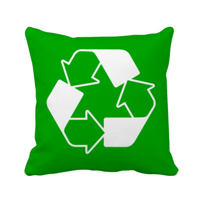 

Recycle Green Square Warning Mark Square Throw Pillow Insert Cushion Cover Home Sofa Decor Gift