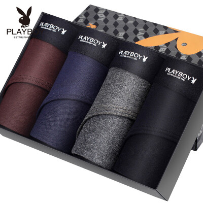 

Playboy mens underwear briefs 95 cotton underwear men loose breathable u convex waist elastic mens pants 4 strips 5857B multicolor