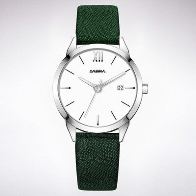 

2018 new luxury womens watch simple fashion women quartz watch with calendar white green leather waterproof