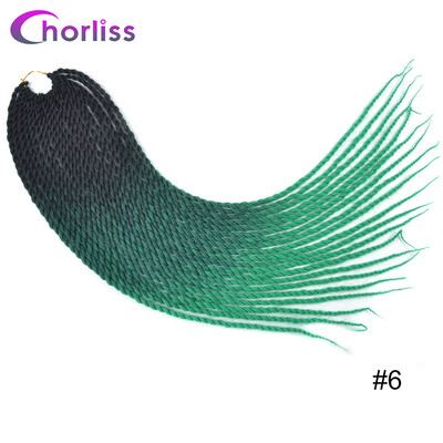 

Chorliss 24"Soft Crochet Braids Synthetic Hair Braiding Hair Senegalese Twist Kanekalon Hair Extenstion Mint Green Black Brown