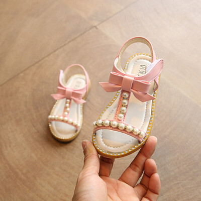 

Girls Sandals 2018 Summer New Children Shoes Fashion Princess Sandals Pearl Beading Child Sandals Baby Sandals Beach Sheos