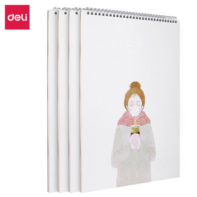 

Deli deli 8K40 page professional art paper painting special top flip spiral sketchbook sketch 73603