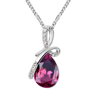 

Water Drop Necklace Pendants Crystal from Austrian Elements Women High Quality Necklace Fashion Jewelry 8315