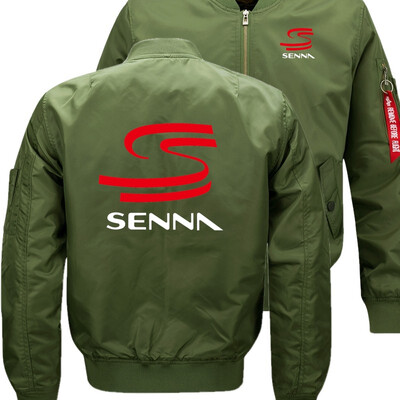 

New HERO AYRTON SENNA Bomber Flight Flying Jacket Winter thicken Warm Zipper Men Jackets Anime Mens Casual Coat 2