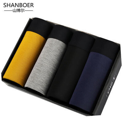 

2018 Panties Mens 4Pcs\lot Underwear Modal Boxers Men Sexy Boxers Ventilate Oversized male Boxers
