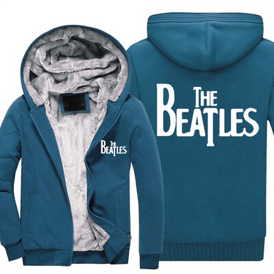 

2018 New USA SIZE Men Winter Autumn Hoodies The Beatles pattern Fleece Coat Baseball Uniform Sportswear Jacket wool