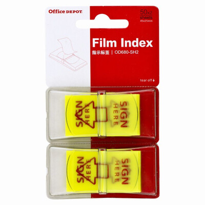 

Office Depot OD680-SH2 Indicator Label / N times Post / Sticker / Convenience Category Paste / Index SIGN HERE Logo Yellow