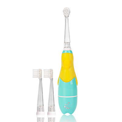 

MDB baby electric toothbrush 2-3-5 years old children sonic vibration soft toothbrush with 2 replacement brush head green